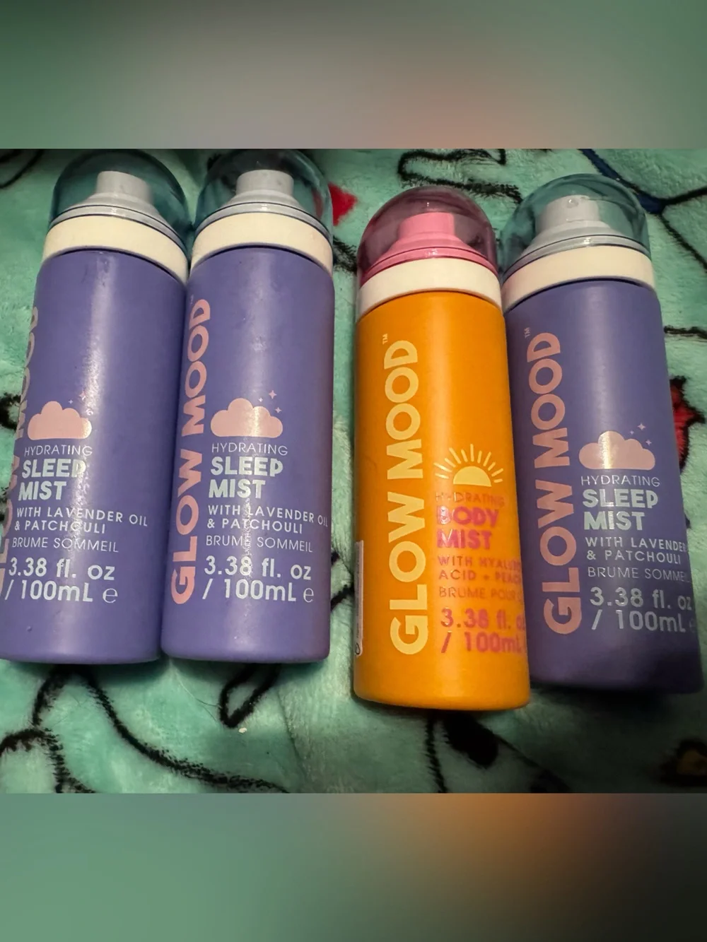 Glow Mood Sleep mist & refreshing mist NEW lot of 4 NATURAL- PETA Approved lot